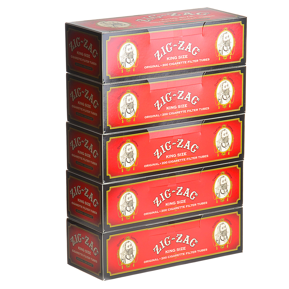 Zig Zag Filter Tubes King Size Original (Full Flavor) 5 Cartons of