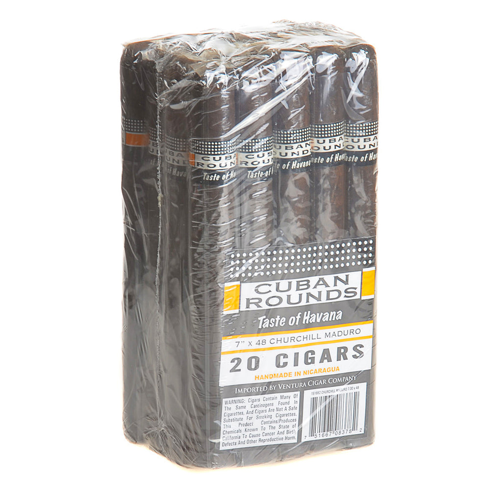 Cuban Rounds Churchill Maduro Cigars Pack of 20 1