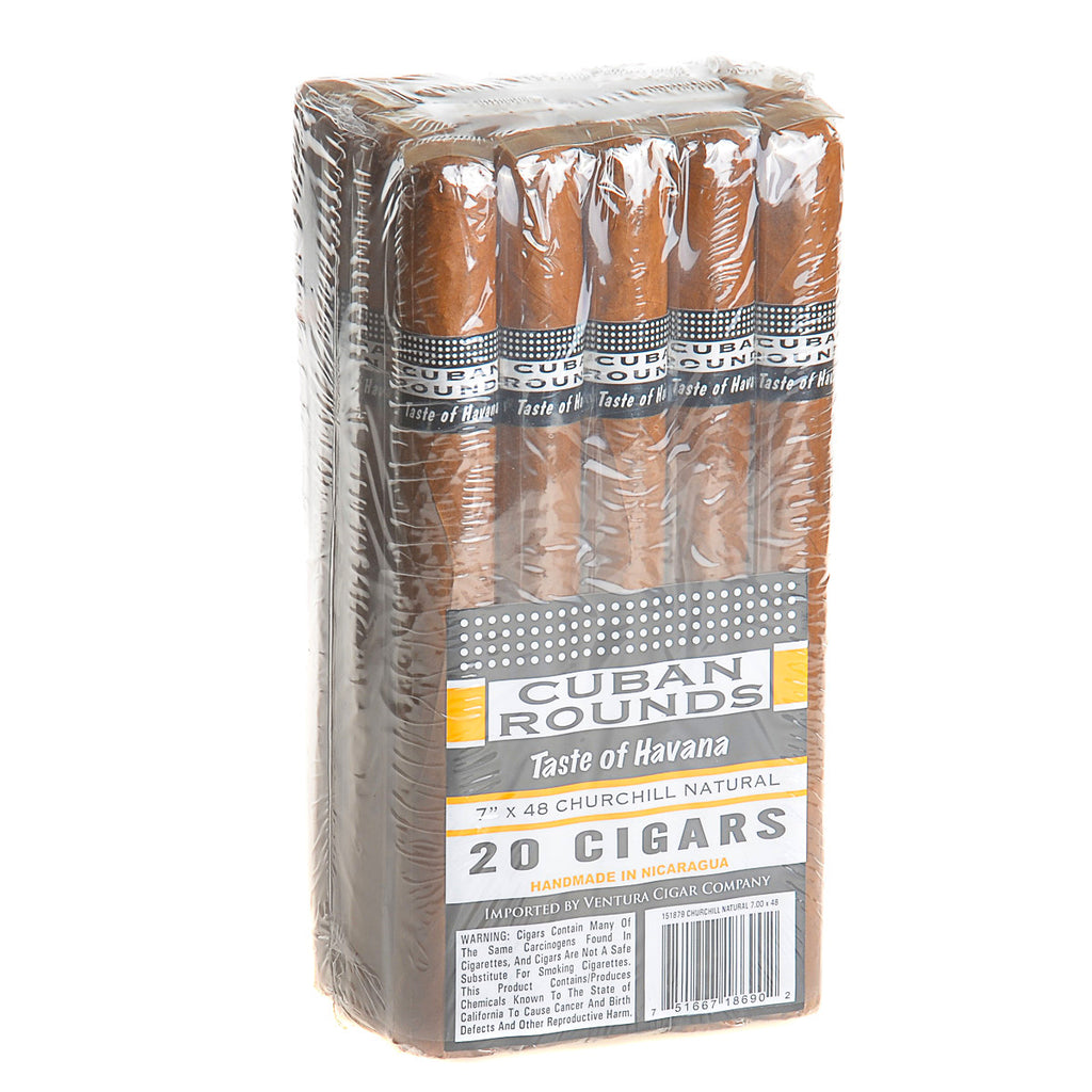 Cuban Rounds Churchill Natural Cigars Pack of 20 1