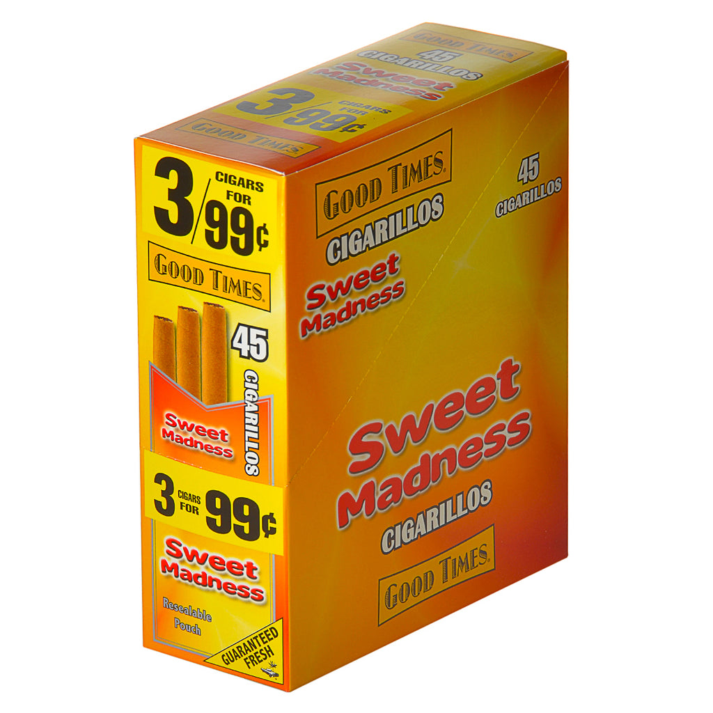 Good Times Cigarillos Sweet Madness 3 for 99 Cents Pre Priced 15 Packs of 3 1
