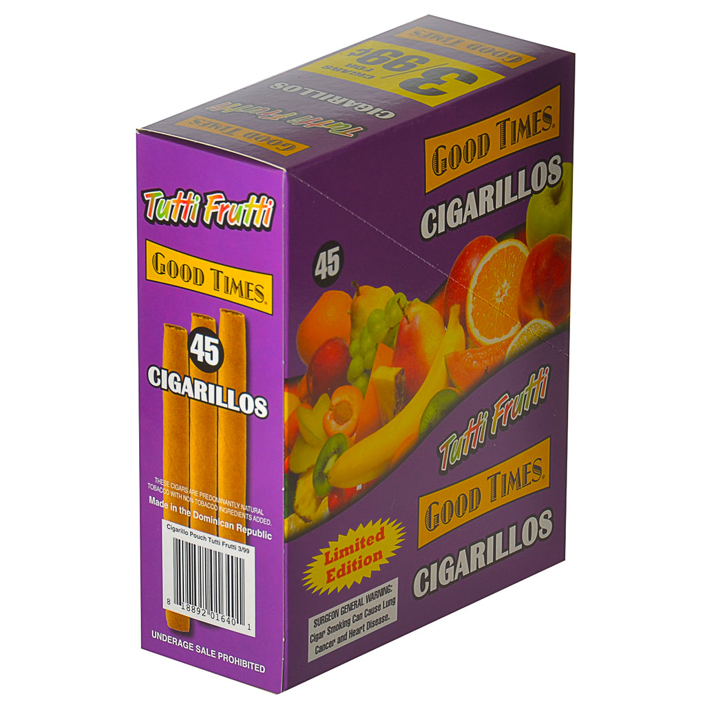 Good Times Cigarillos Tutti Frutti 3 for 99 Cents Pre Priced 15 Packs of 3 1