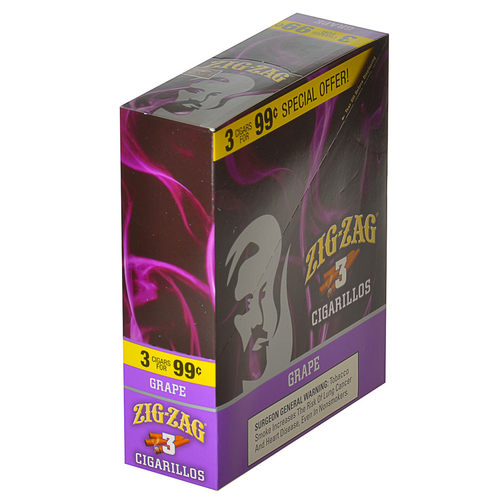 Zig Zag Grape Cigarillos 3 for 99 Cents 15 Pouches of 3 1