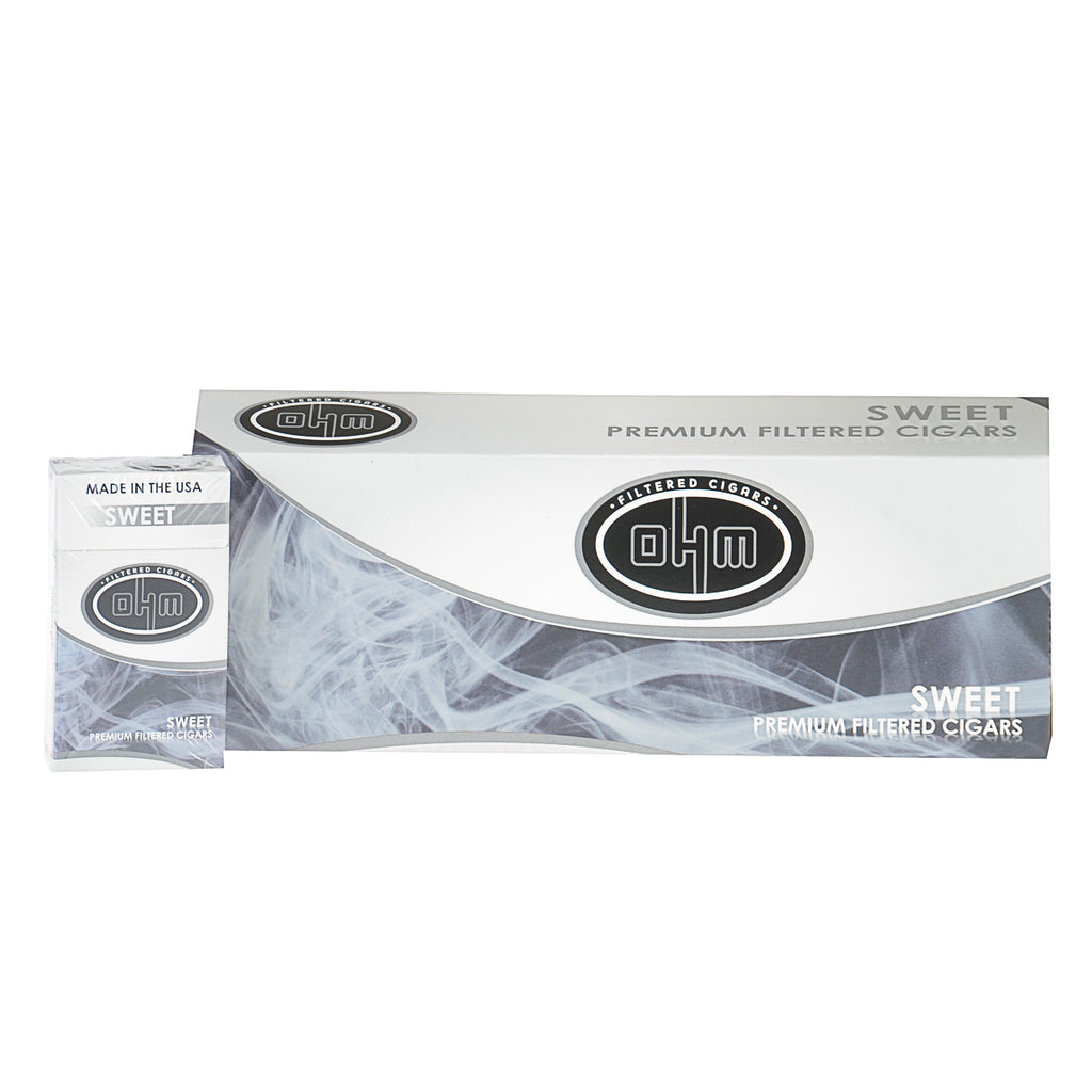 OHM Sweet Filtered Cigars 10 Packs of 20 1