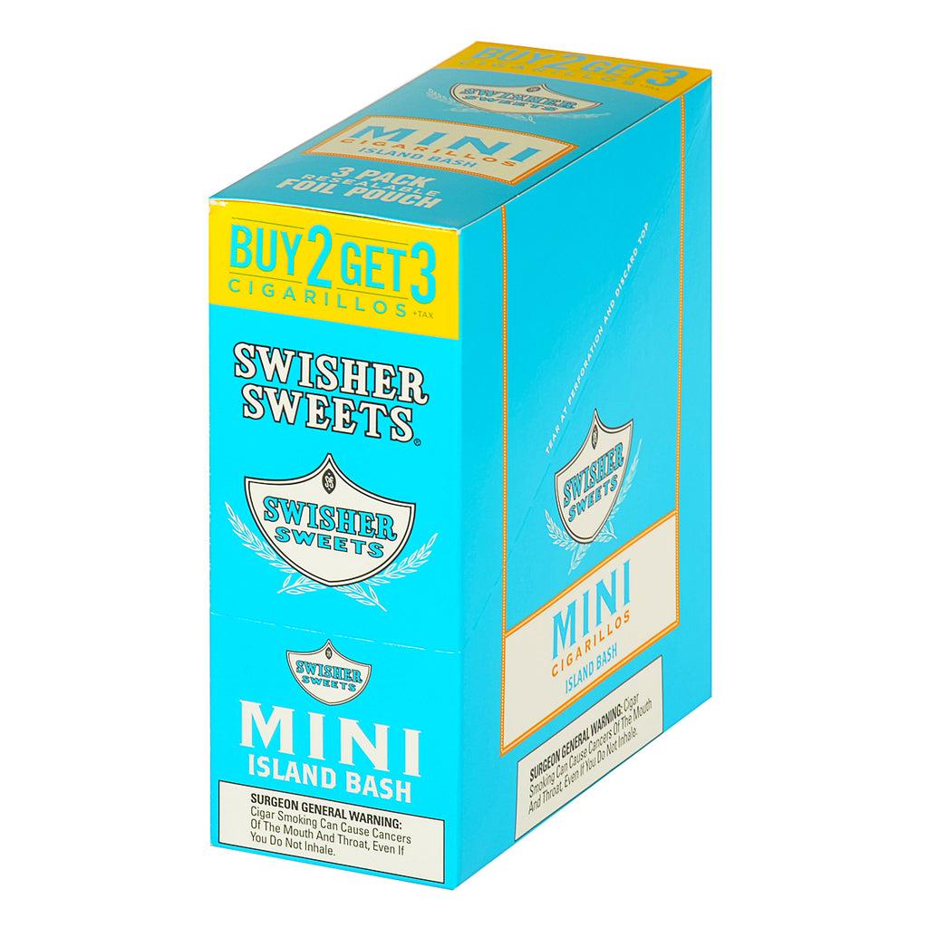 Swisher Sweets Mini Cigarillos 3 for 2 Island Bash 15 Pouches of 3 4