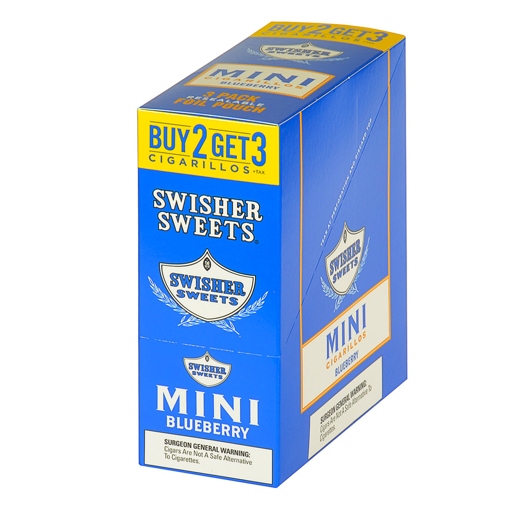 Swisher Sweets Mini Cigarillos Blueberry 15 Pouches of 3 4