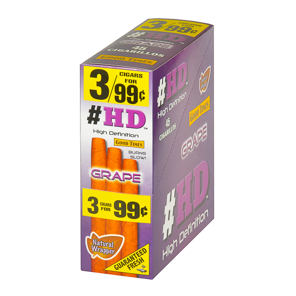 Good Times HD Cigarillos 3 For 99c Grape 15 Pouches 1