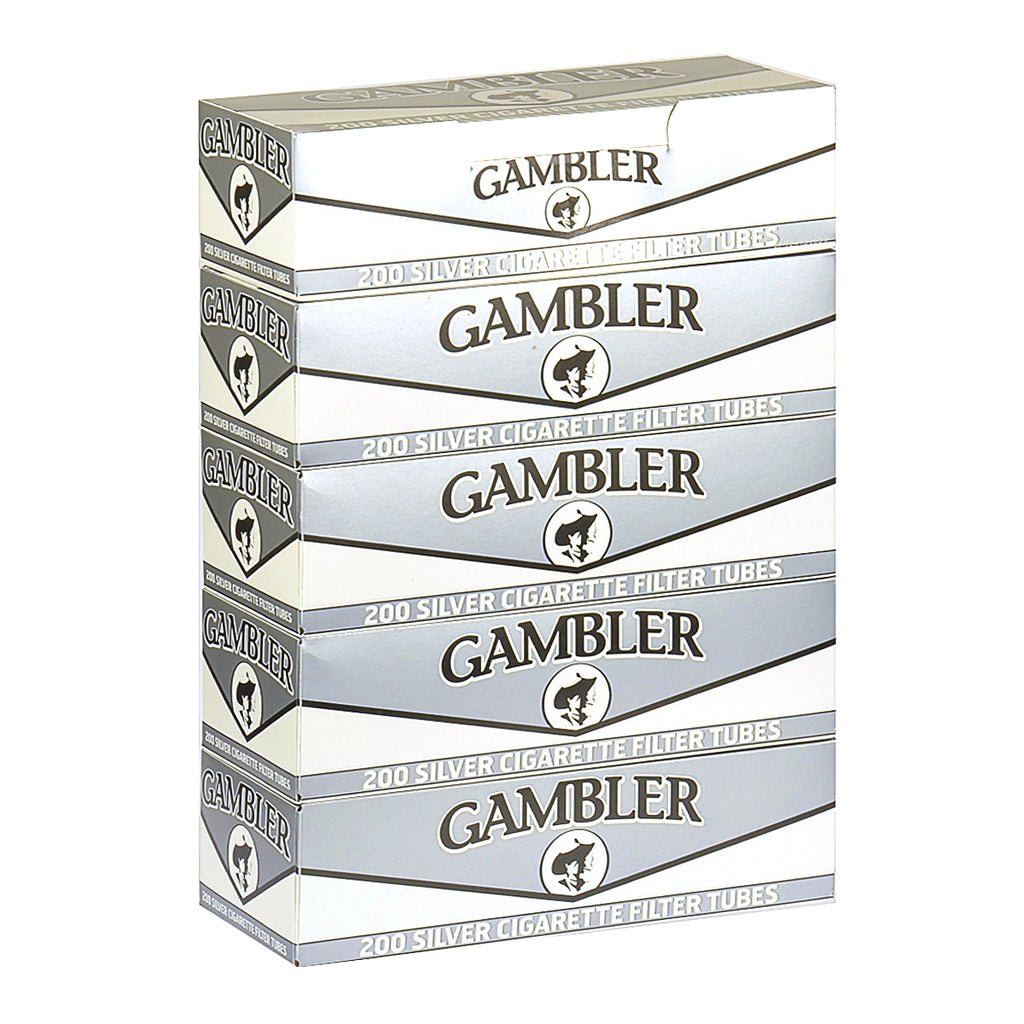 Gambler Filter Tubes King Size Silver 5 Cartons of 200 1