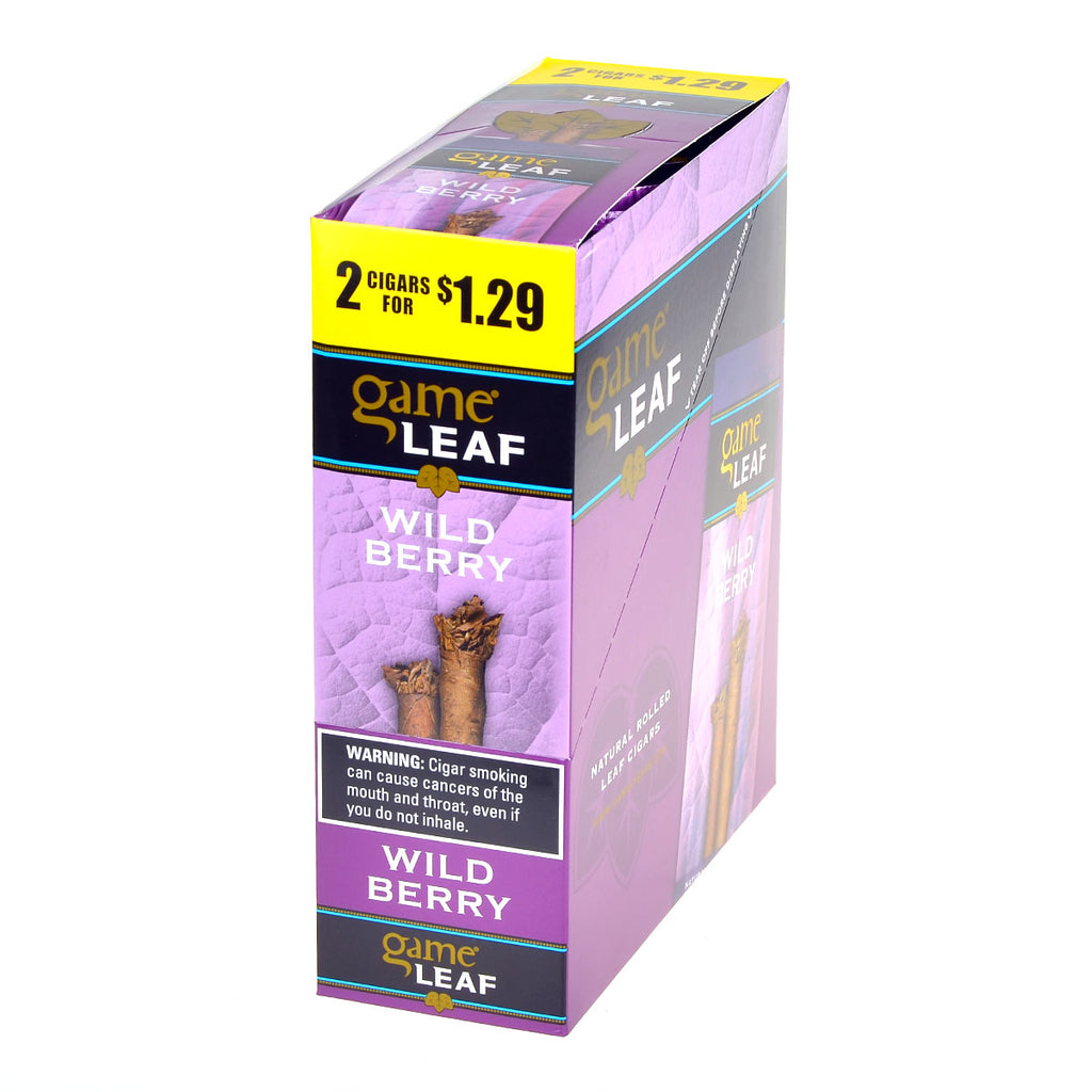 Game Leaf Wild Berry Cigarillos 2 for $1.29 Cents 15 Pouches of 2 1