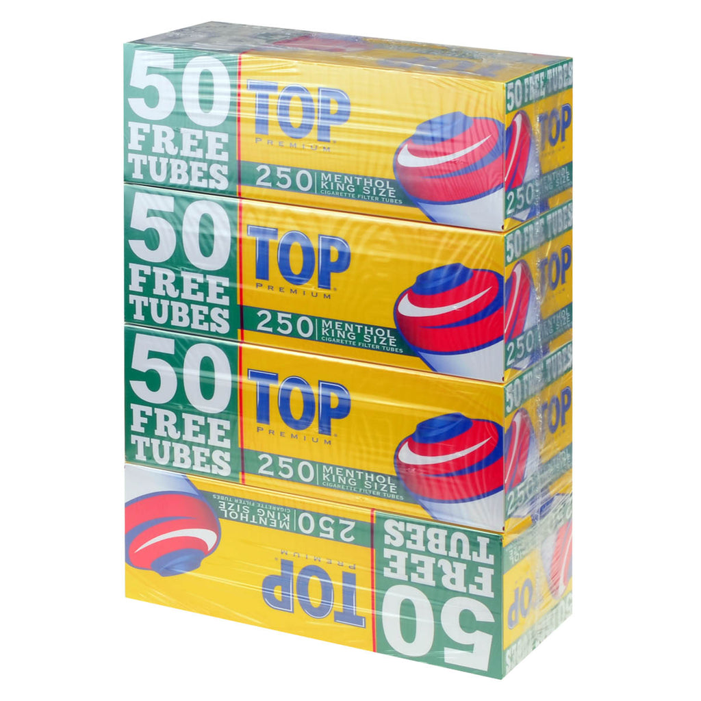 Top Premium Filter Tubes King Size Menthol 4 Cartons of 250 1
