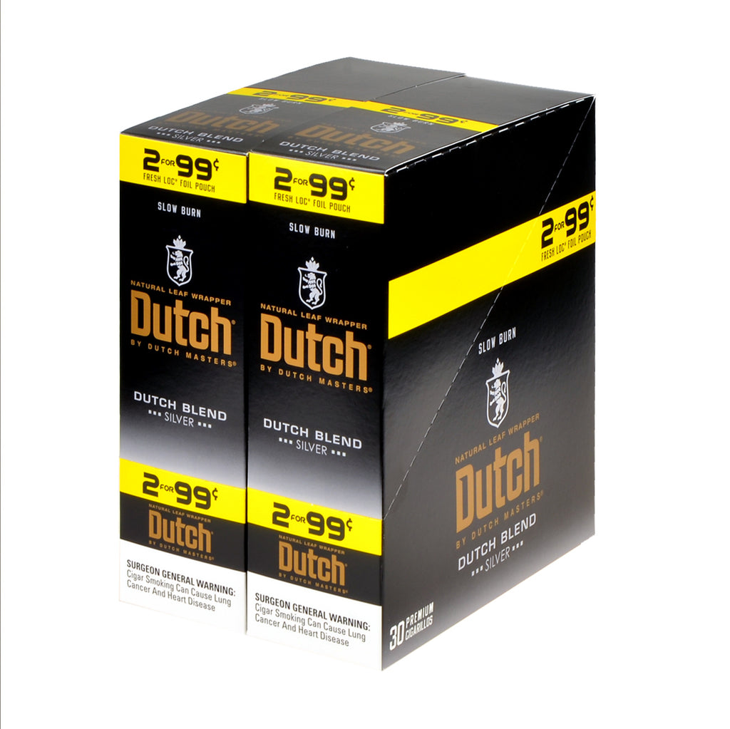 Dutch Masters Foil Fresh Blend Silver 99 Cent Cigarillos 30 Packs of 2 1