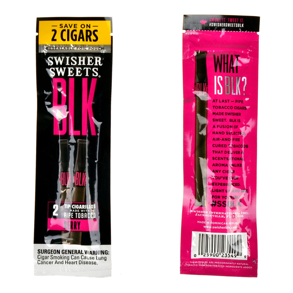 Swisher Sweets BLK Tip Cigarillos 15 pouches of 2 Berry 2