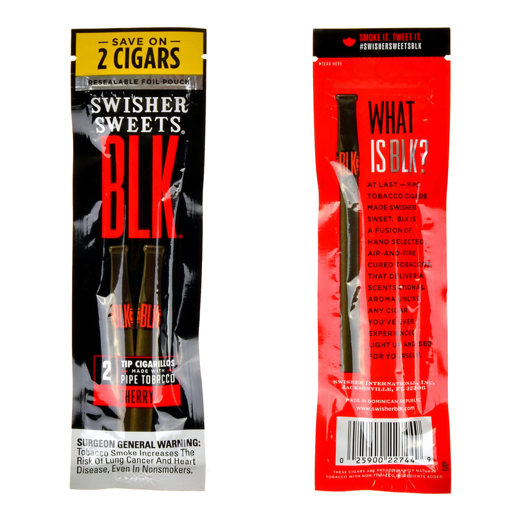 Swisher Sweets BLK Tip Cigarillos 15 pouches of 2 Cherry 2