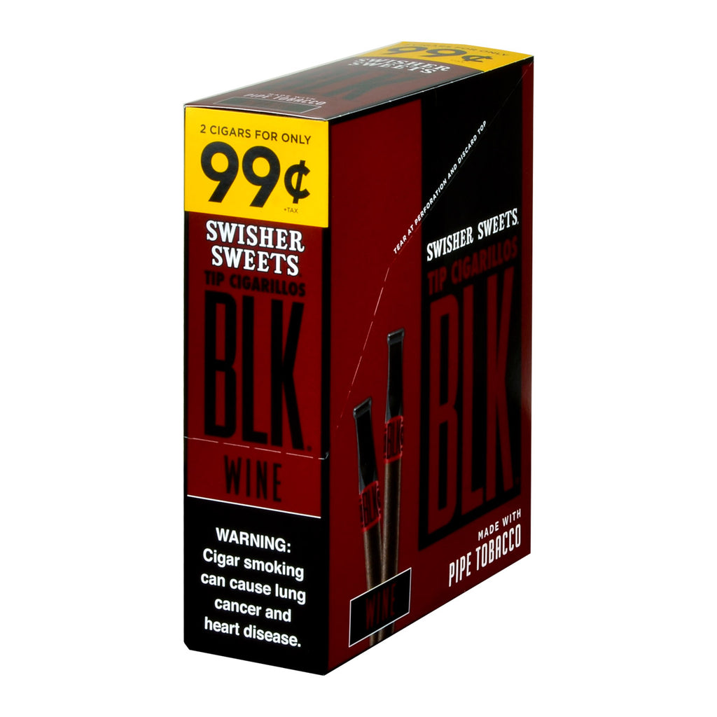 Swisher Sweets BLK Tip Cigarillos Pre Priced 2 For 99c 15 pouches of 2 Wine 1