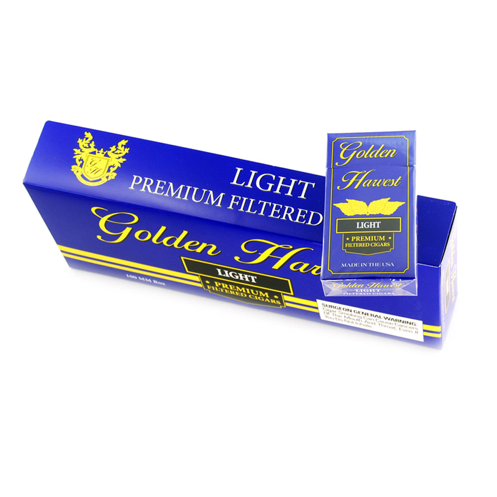 Golden Harvest Filtered Cigars Light 10 Packs of 20 1