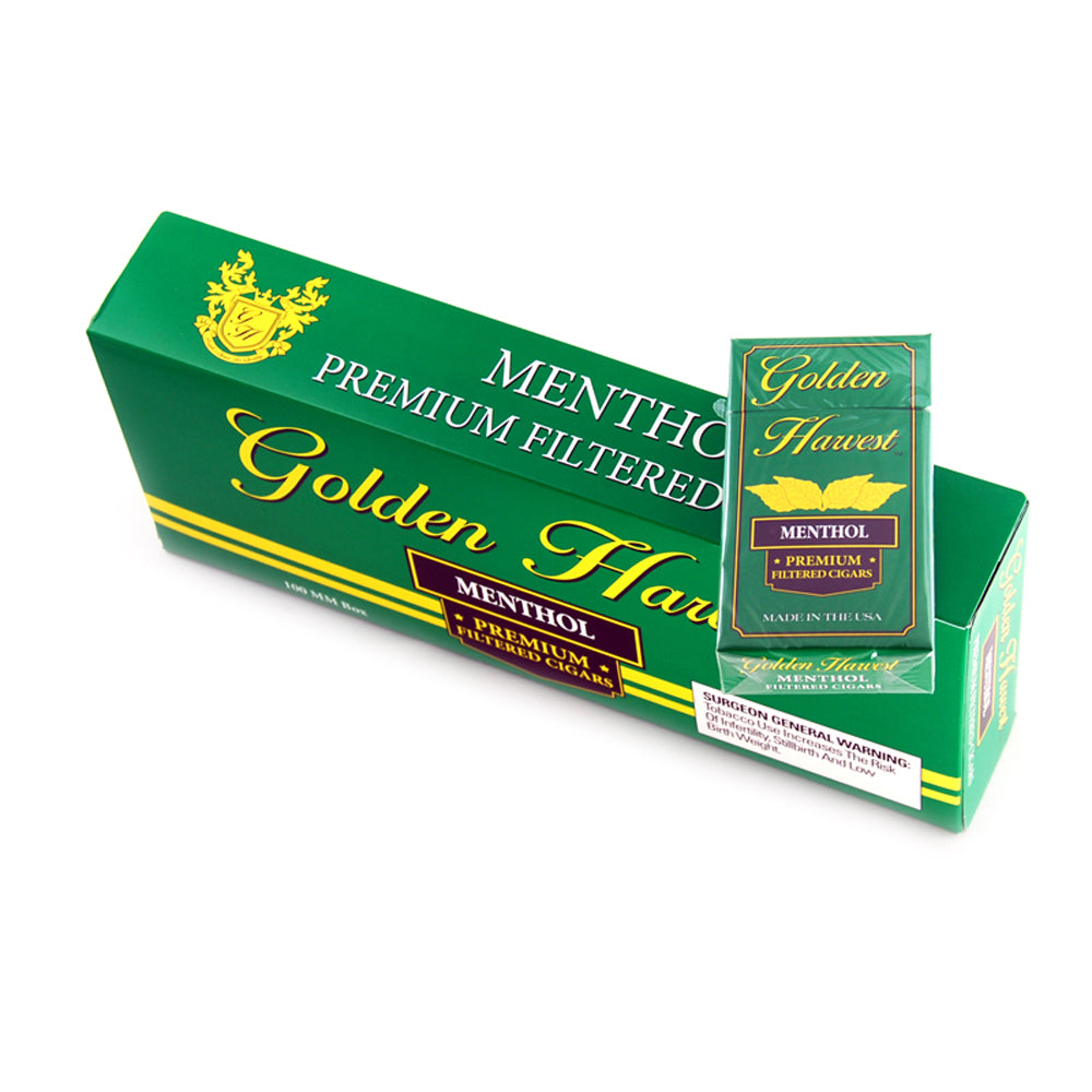 Golden Harvest Filtered Cigars Green (Menthol) 10 Packs of 20 1