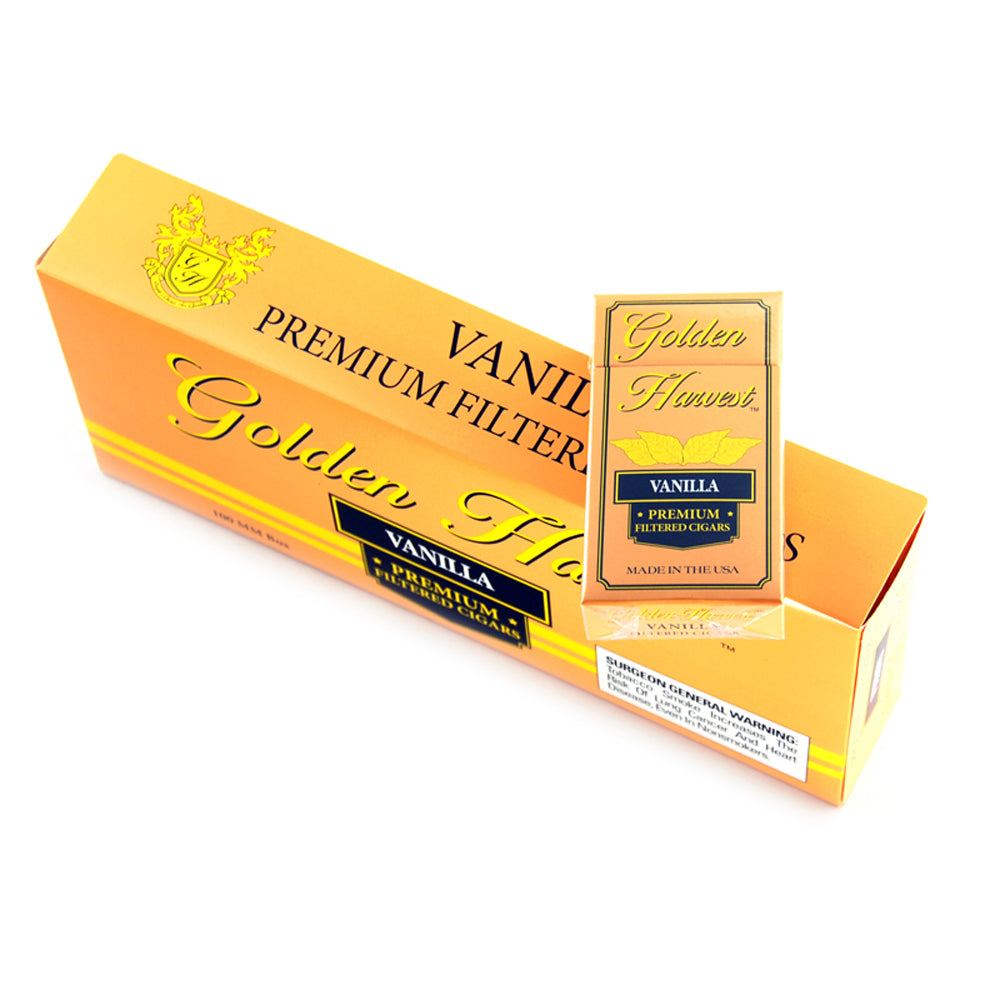 Golden Harvest Filtered Cigars Vanilla 10 Packs of 20 1