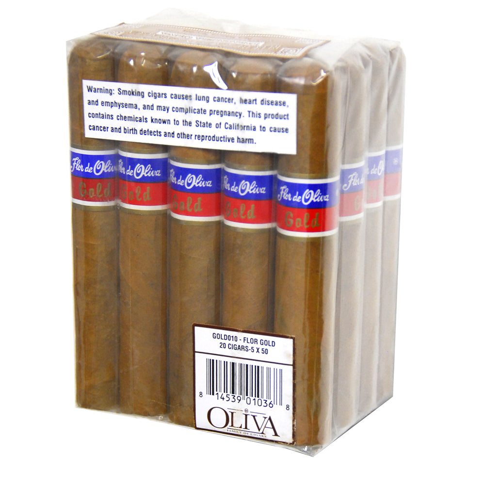 Flor de Oliva 5 x 50 Gold Cigars Pack of 20 1